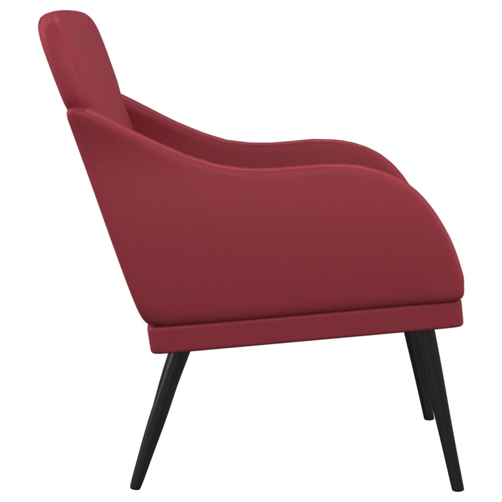 Armchair Burgundy 63 x 76 x 80 cm PU Leather