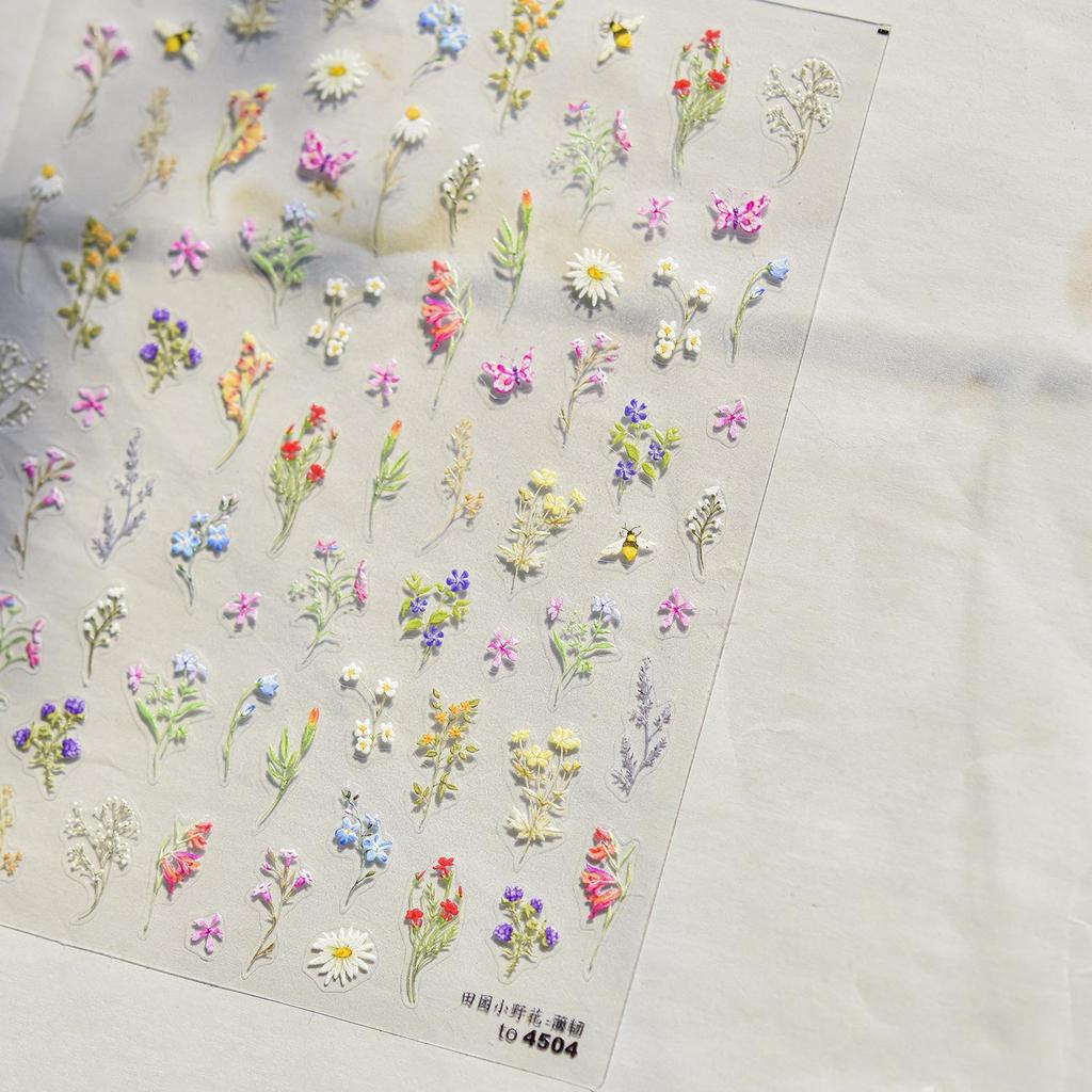 Tomoni Kids' Nail Art Stickers - Japanese Floral Designs, Thin & Durable