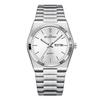 Men's Quartz Watch with Stainless Steel Band and Calendar