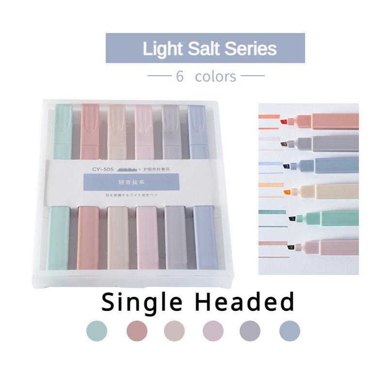 6pcs/set Pastel Color Highlighter Kawaii Stationery Color Marker School Supplies Student Marker Highlighter Japanese Stationery