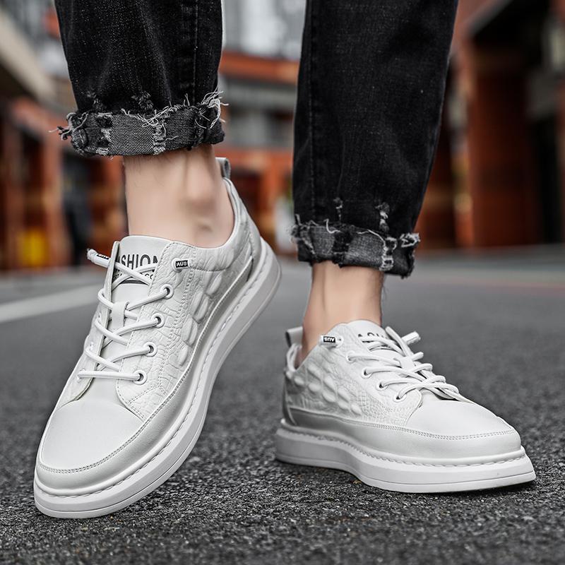 Schuhe Herren Slipper Leichte Lederschuhe Herren Mode Weiße Sneaker Weiche Bequeme Bootsschuhe Herren Sportschuhe Plateau