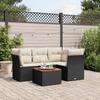 VidaXL Garden Lounge Set 5 Pcs with Cushions Black Braided Resin 3223620