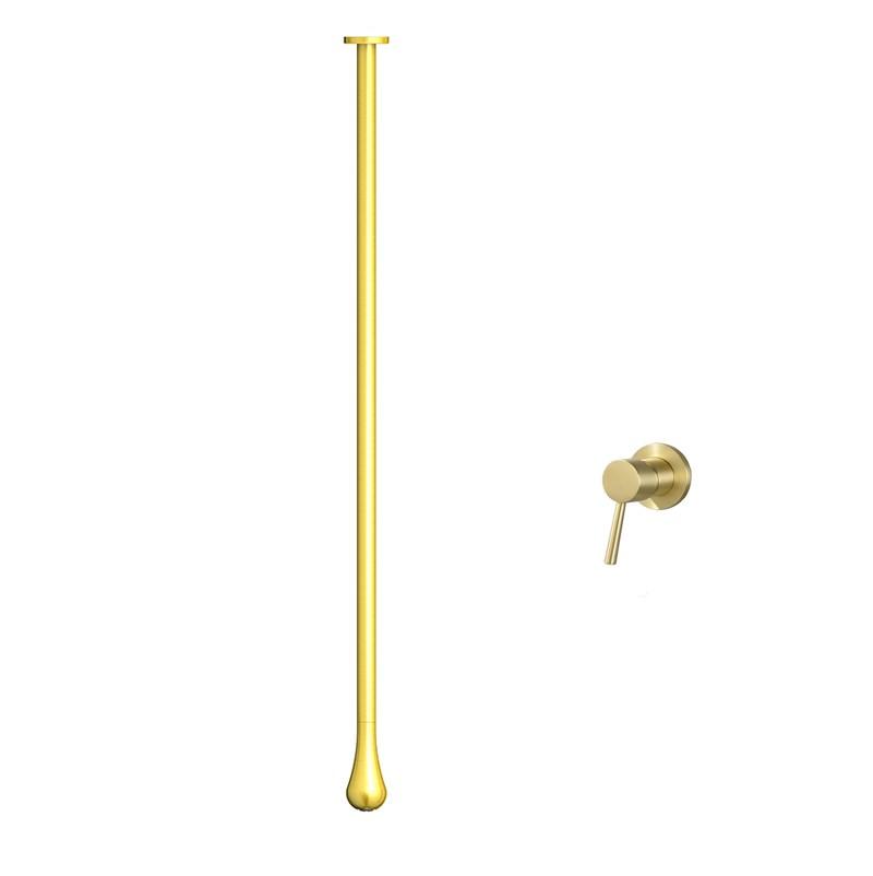 

Long Spout Ceiling Faucet Bathroom Basin & Sink Tap Wall Mounted Single Lever Brass Basin Faucet Brush Gold Black Rose gold