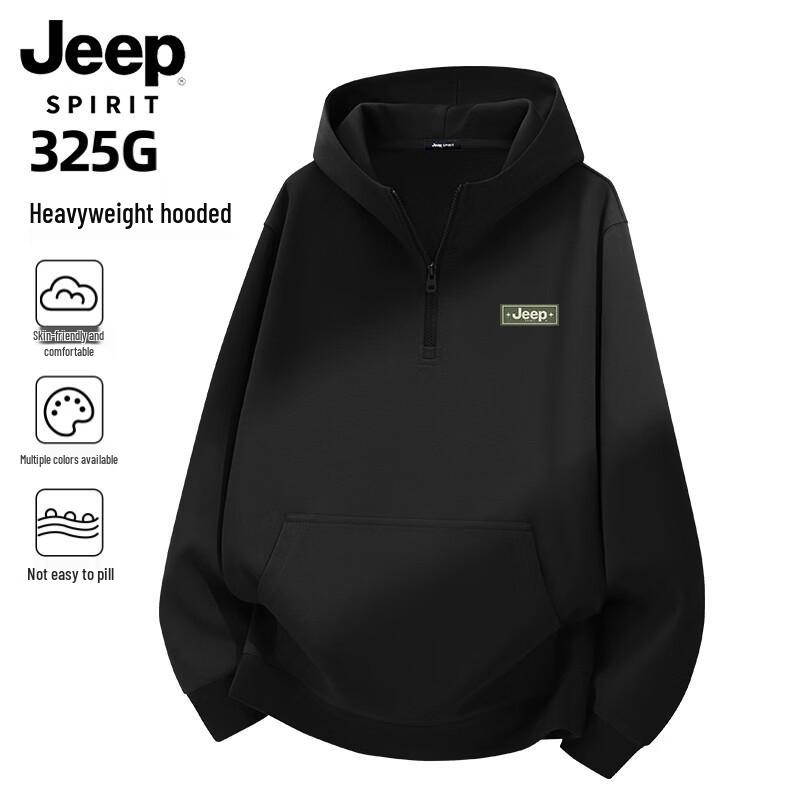 JEEP SPIRIT Men s Relaxed Fit Half-Zip Print Hoodie 3XL