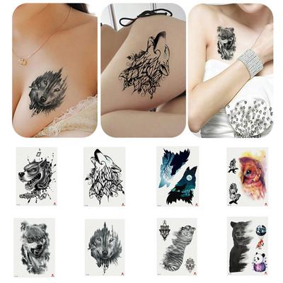 Animal Dog Bear Arm Shoulder Waterproof Temporary Fake Tattoo Sticker Gift
