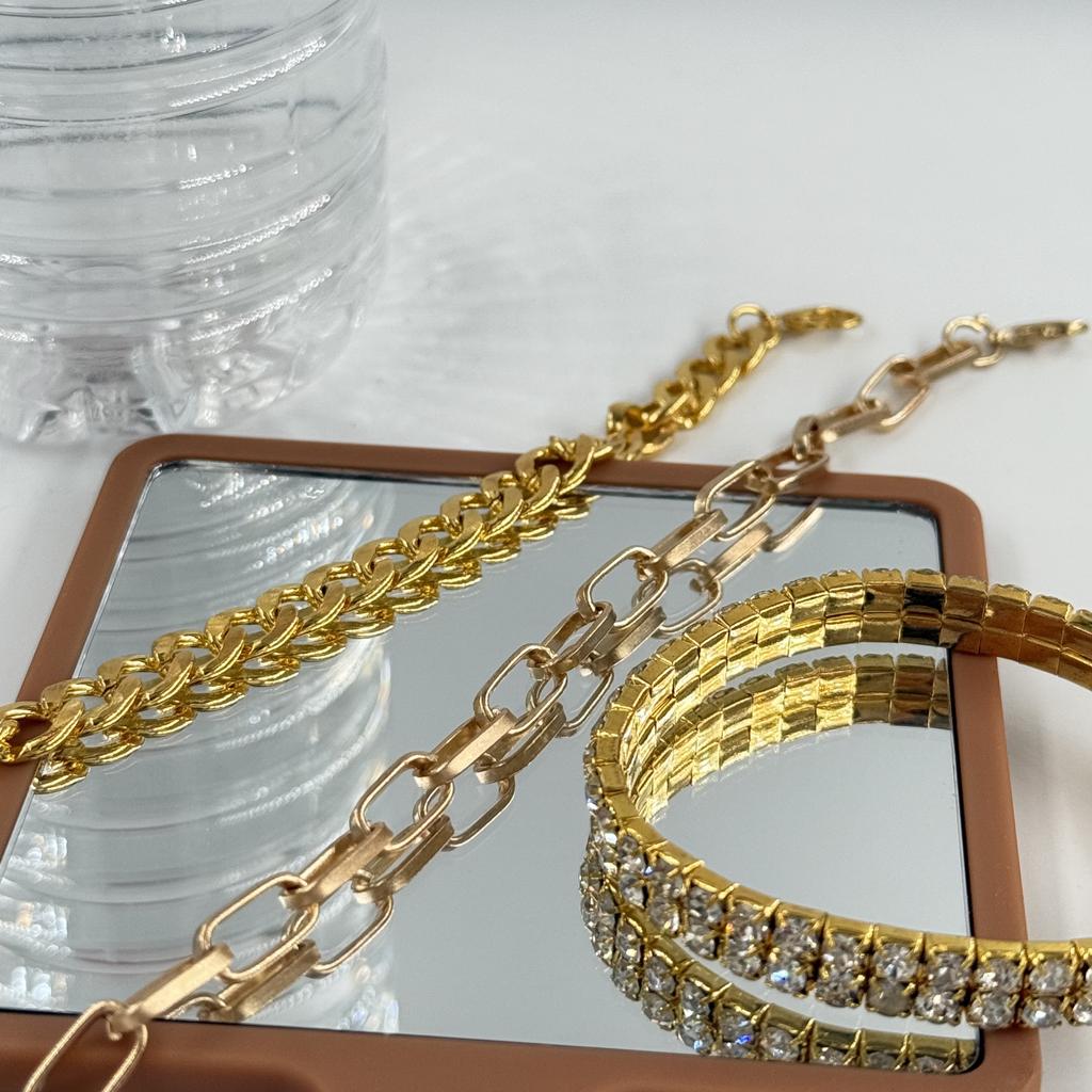Set di 3 Braccialetti alla Moda Stile Boemo Braccialetto con Zirconi Braccialetto Placcato Oro di Pregio Regalo per Feste Gioielli Regalo di Compleanno