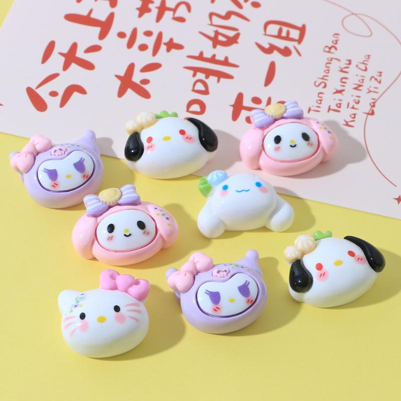 10 Pcs New Mini Kawaii Cartoon Animal Kitten, Rabbit Series Resin Scrapbookdiy Miniature Ornament Accessories A35
