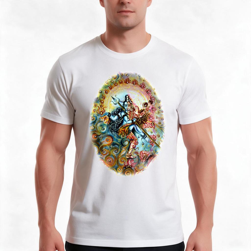 Shiva Shakti TShirt Summer Casual Cotton Tee Oversized Streetwear Tops Vintage Graphic Print Loose Fit Short Sleeve