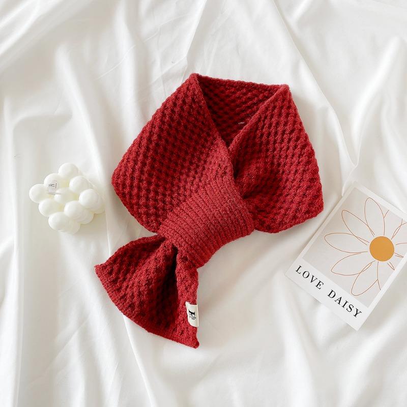 Knitted cross small scarf women's winter scarf autumn and winter new small versatile warm scarf
