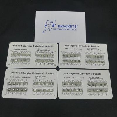 10 Packungen Zahnspangen aus Metall für Kieferorthopädie, Zahnspangen hochkant ohne Haken/3 Haken