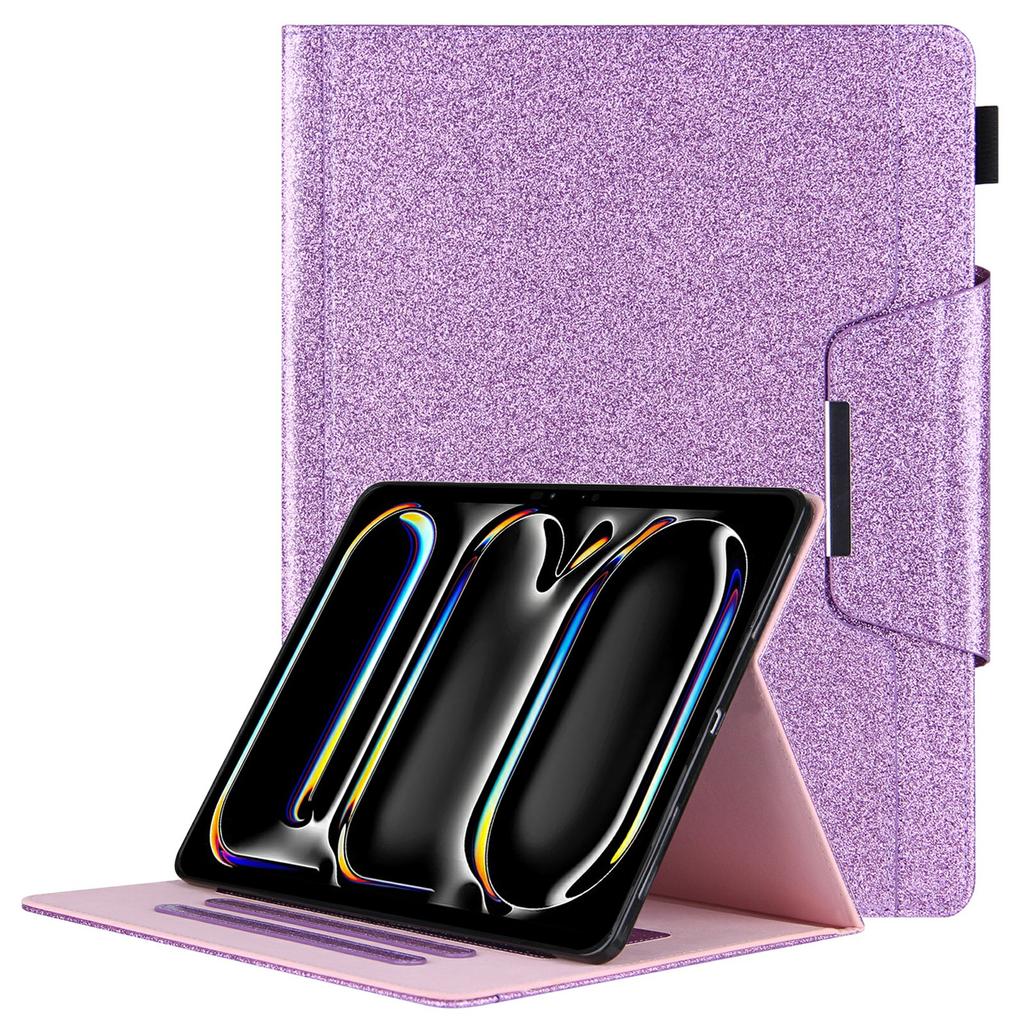 For iPad Pro 11 (2024) Case Adjustable Stand PU Leather Tablet Cover with Auto Wake/Sleep