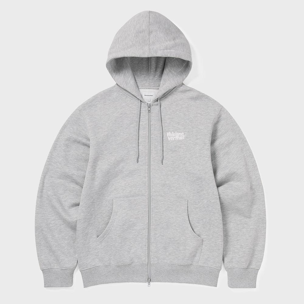 ThIs Is Never That Ol Logo Zip Up Hoodie Heather Grey M