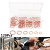 120PCS Copper Sealing Washer for Sump Plugs Water Fuel Hydraulic M5-M12