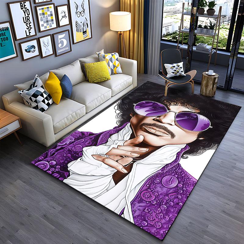 Purple Retro Portrait Carpet suitable as a non-slip mat for the living room or bedroom sofa