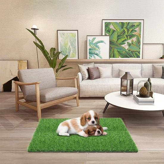 Artificial Grass Mat, 12 x 12 Inch Square Fake Grass Rug, Interlocking Faux Green Turf Patch Tiles for Balcony, Patio, Deck,