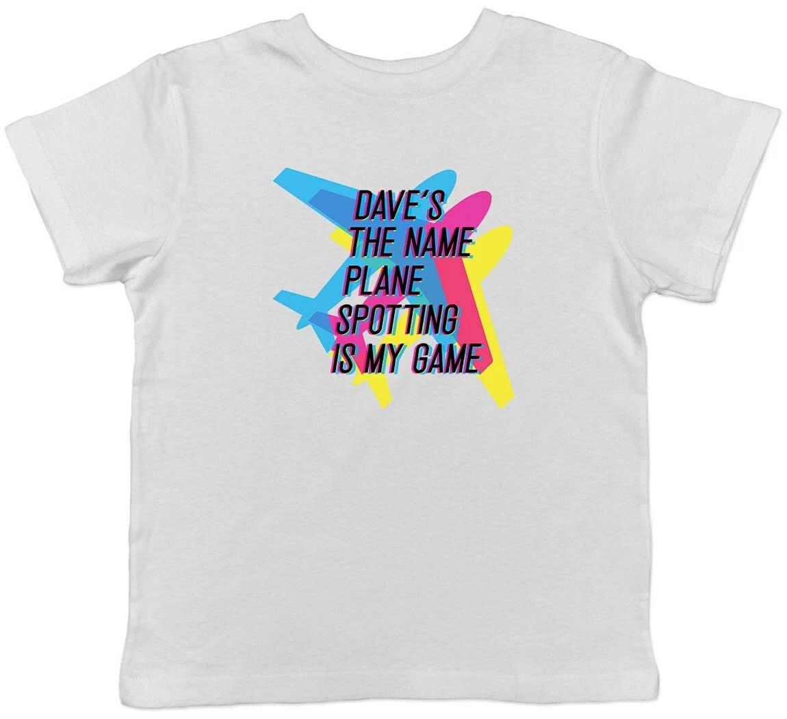 Personalised Plane Spotting Is My Game Childrens Kids T-Shirt Boys Girls 130