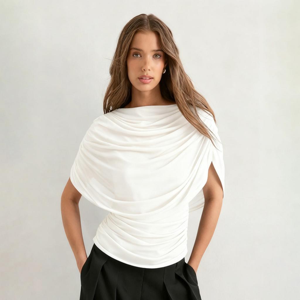 Fall Winter Women's European American Style Draped Scarf Collar Sleeveless Slim Fitted Crop Top