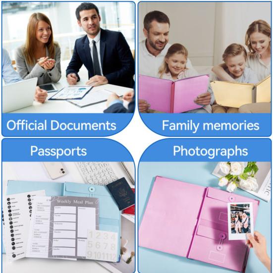 File Bag Holder with Labels And Stickers Multi-layer File Storage Bag Tear Resistant Document Organizer Office