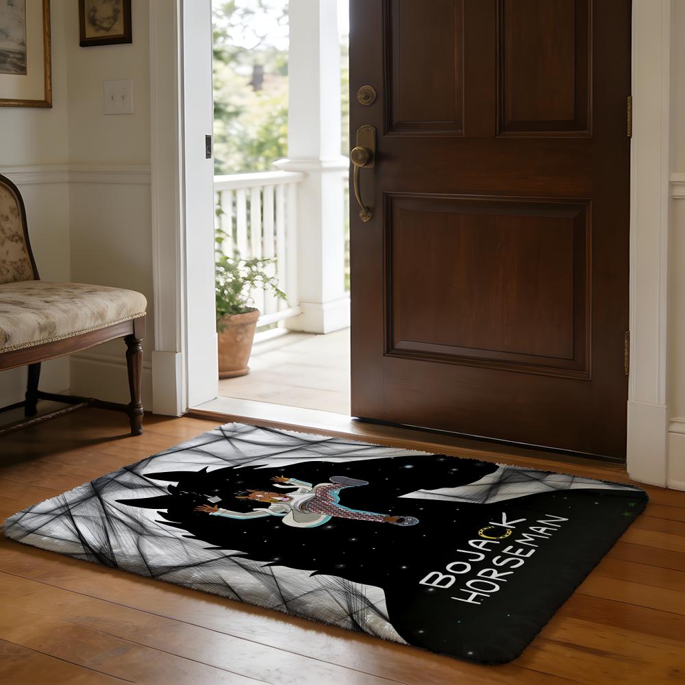 Funny BoJack HHorsemans Floor Mat Soft Flannel Absorbent Mat Non-Slip Rug Home Bedroom Bathroom