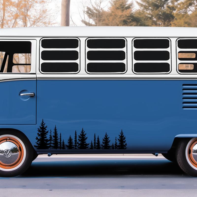 Forest&Trees Car Windows Door Stickers,Waterproof Die Cut Camper Caravan Vans Decor Decaos Vinyl Tunning Accessories