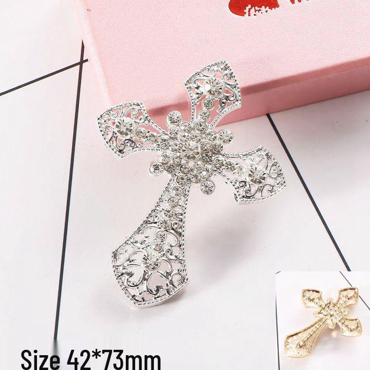 Cross Rhinestone Gem DIY Phone Case Accessories - Alloy Material
