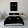 "Glow Cat Art Set Decoration" Soft Skin-Friendly Bedding Set Includes 1 Duvet Cover And 2 Pillowcase Gift