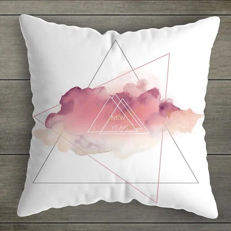Kawaii Cat Pillowcase Home Pink White Square Decorative  Pillow Room Aesthetics Sofa Bed Chair