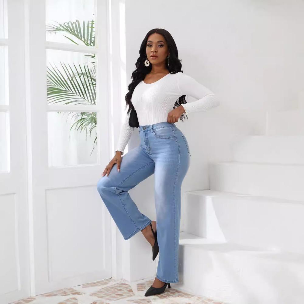 Neuer Stil Jeans Vintage Straight Locker Lässig Stilvoll Vielseitig Pendeln