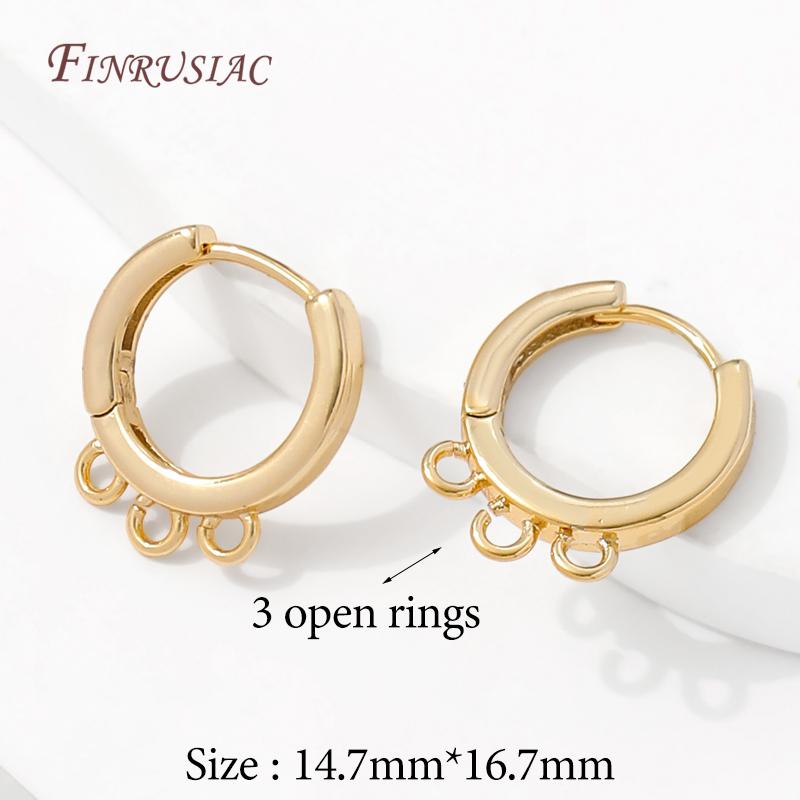 14K Gold Plated Brass Leverback Hoop Earrings with Loops,Multi/Single Open Loop Earring Connectors,DIY Jewelry Making Findings
