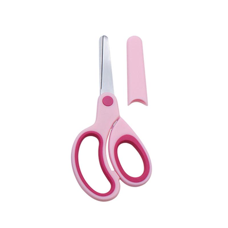 Safty Scissors For Kids Student Diy Paper Children's Left-handed Scissors Scissors With Sleeve Cutting Tool Stationery
