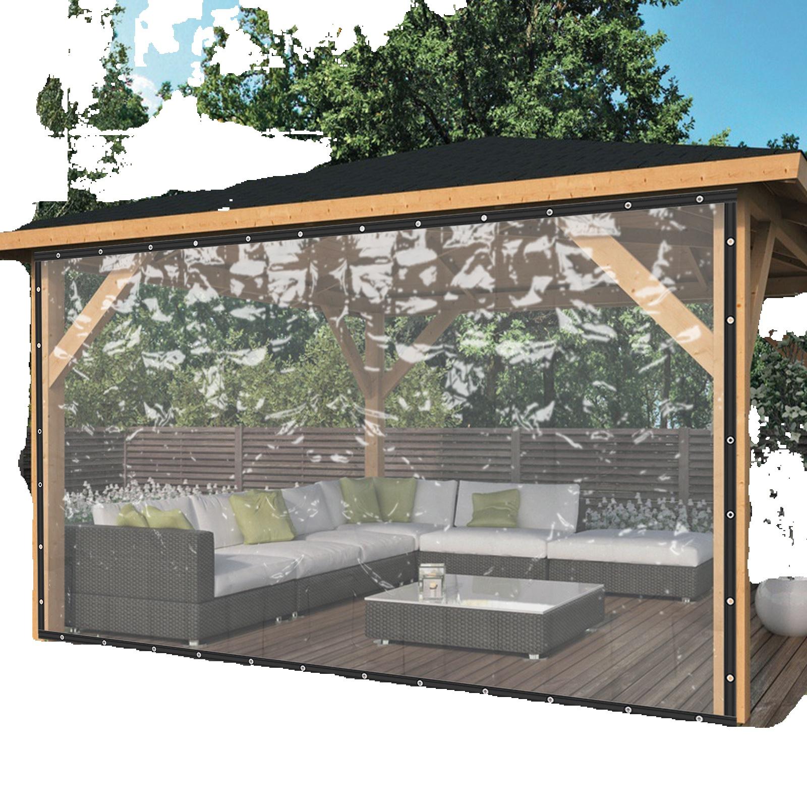 

Outdoor Clear Panel Curtain, PVC Outdoor Clear Curtain, All Weather Patio Curtain Outdoor Waterproof Curtains for Porch,(8x20ft) чорний