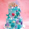 Mermaid Cake Toppers Under the Sea Mermaid Tail Cake Decorations for Birthday Baby Shower Party Supplies