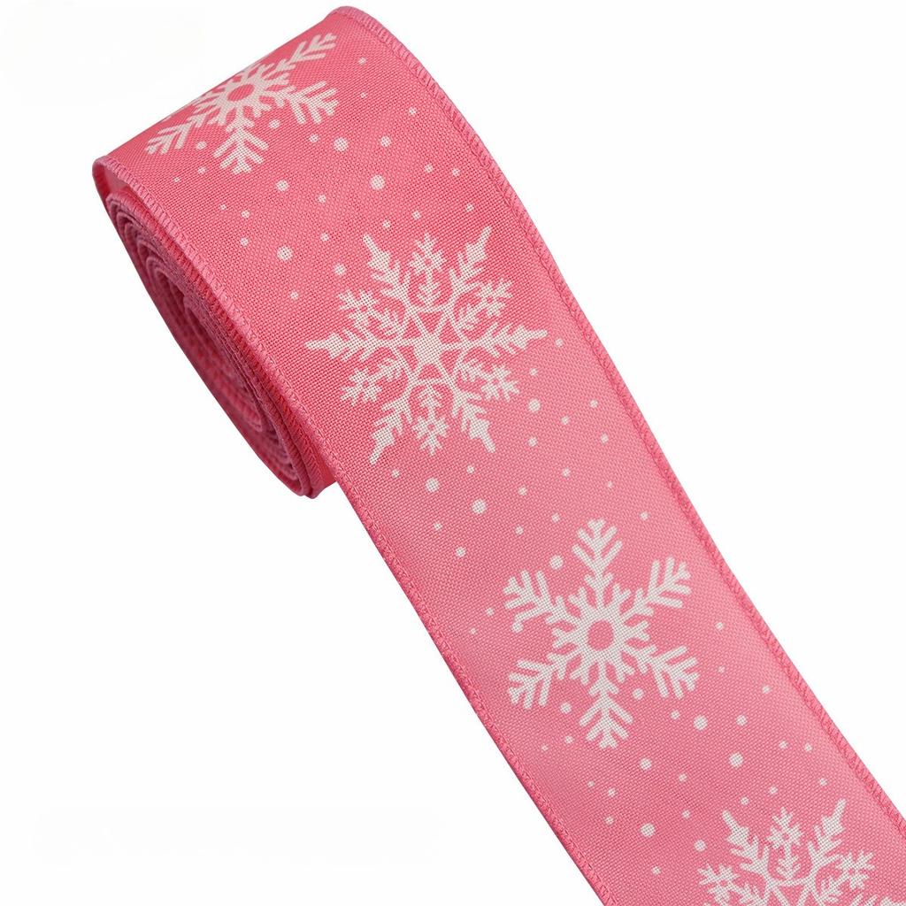 5-Yard Christmas Ribbon with Wire Edges - 63mm Decorative Craft Ribbon for Gift Wrapping