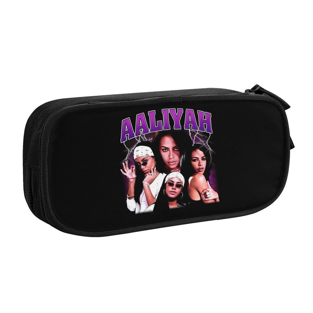 A-Aaliyahs Pop Hip Hop Korean Pencil Case Girls Boys Large Storage Singer Actress Pencil Bag Pouch Students Stationery