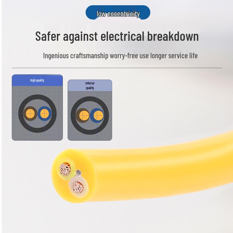 Waterproof Outdoor 2-Core Extension Cord Power Strip with Flexible Beef Tendon Wire for Household Use