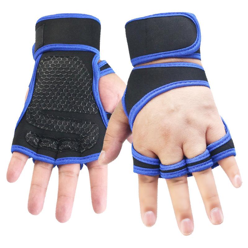 Fitness Gloves Outdoor Exercise Half-finger Gloves Dumbbell Men's Sports Equipment Long Wrist Guards Women's Deadlift Barbell Gloves