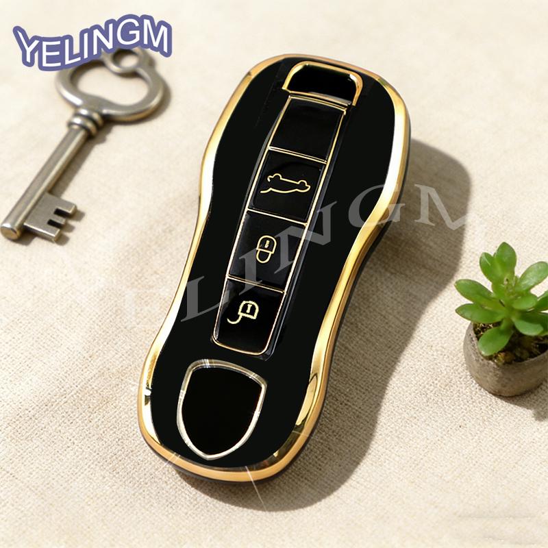 TPU Shell Fob For Porsche Cayenne 958 911 Lepin 996 Macan Boxster Panamera 997 944 924 Panamera 718 971 9YA Car Key Case Cover