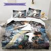 Anime Death Note Pattern Bedding Set Quilt Cover Pillowcase Home Decor Gift (1 * duvet cover + 2 * pillowcase, without core)