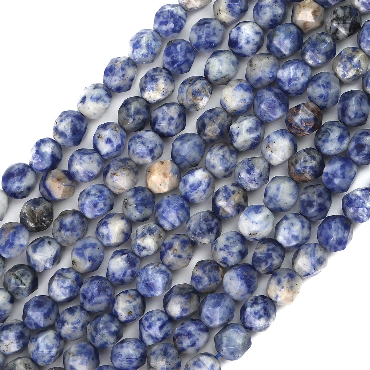 

Граненые бусины из натурального камня, свободные бусины для изготовления ювелирных изделий, браслет, ожерелье, серьги своими руками Sodalite 8mm 45pcs
