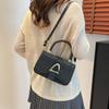 Small Square Bag Pu Leather With Stitching For Casual Daily Use