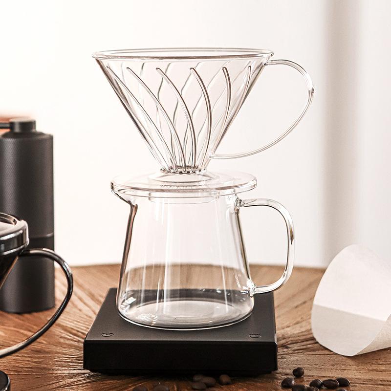 Pour Over Coffee Filter Cup V60 Plastic Dripper Funnel Reusable Manual Drip Coffee Maker Cone for Home Cafe Brewing