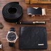 Herren Geschäftsgeschenkbox Quarz Armbanduhr Uhrenarmband Set Mit Geldbörse Büro Kugelschreiber Uhr Geschenkset