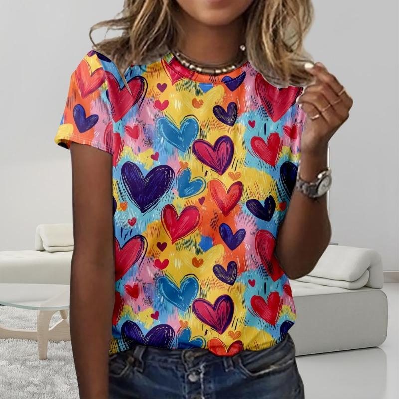 Summer short sleeved round neck T-shirt Harajuku top