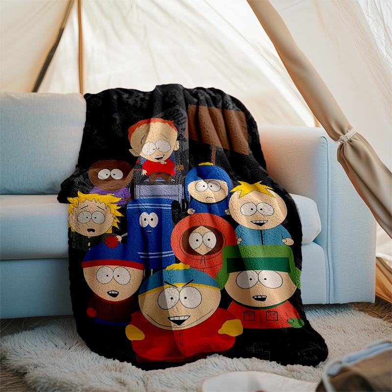South Park Theme Printed Blanket - Perfect for Couch, Bed, Travel & Outdoor Use | Machine Washable, Cozy & Durable.