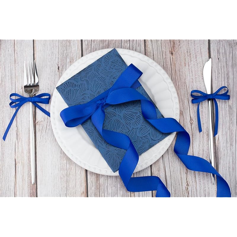 [Tekdeere]Width 38mm Solid Cobalt Grosgrain Ribbon, Perfect for Gift Wrapping, Sewing, Hair Accessories, Wedding Decorations - 91m/roll