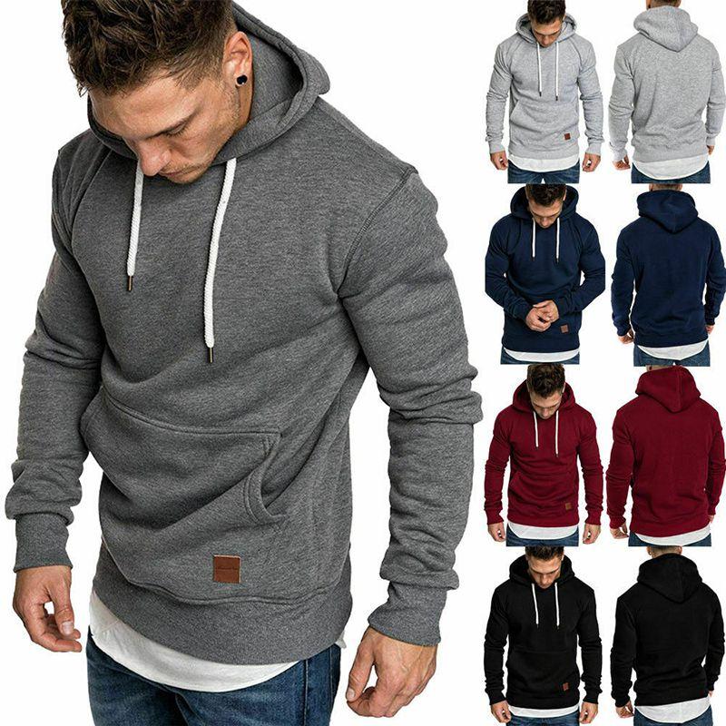 Hooded Hoodies Mens Sweatshirt Sweater Jumper Comfy Pullover Outwear Coat Tops