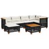 VidaXL Salon de jardin 7 pcs avec coussins noir résine tressée, ensemble de canapés d'extérieur, salon de jardin, ensemble 3261920