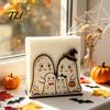 Holiday Cartoon Table Decor Halloween Wooden Napkin Holder for Dining Table, Paper Towel Holder, Creative Shelves Freestanding Tissue Dispenser