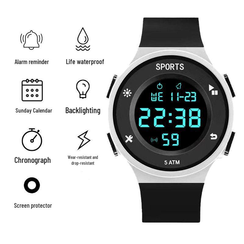 Youth Waterproof Luminous Sport Watch - Trendy and Multifunctional for Students and Teens