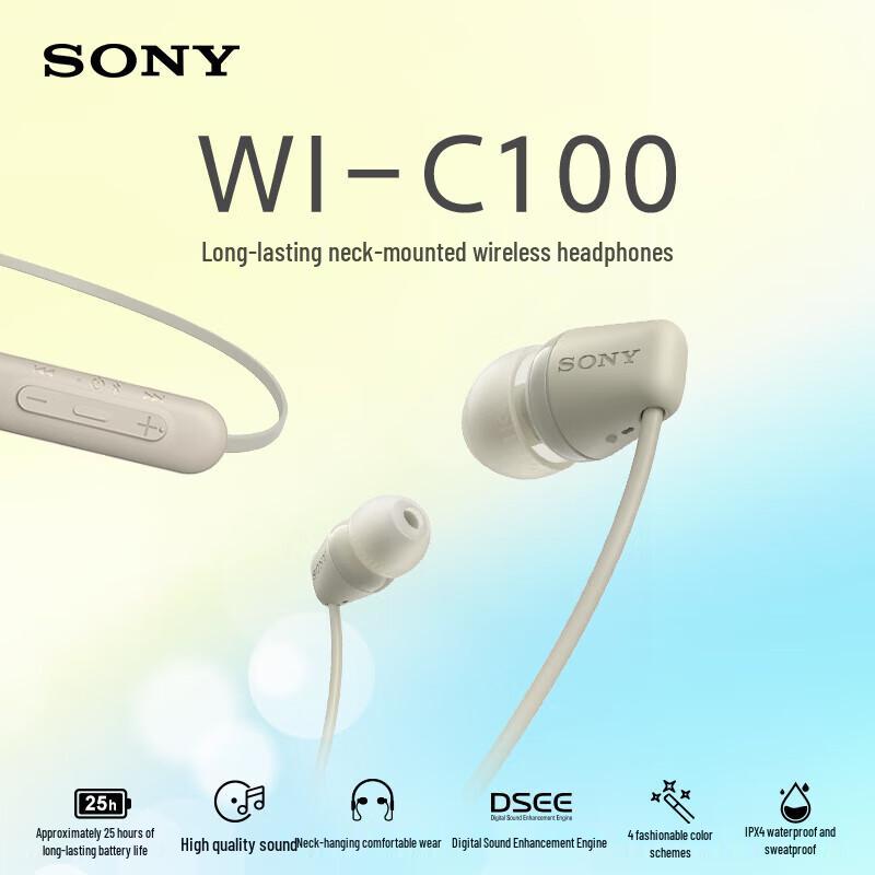 Sony WI-C100 Wireless Neckband Bluetooth Earphones
